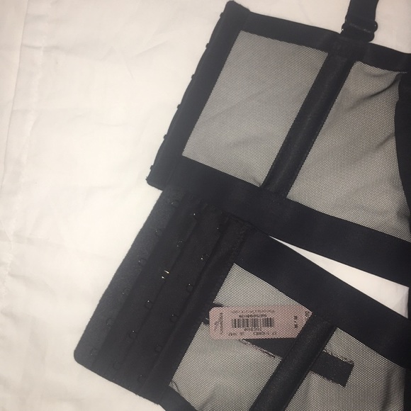 Victoria’s secret Black unlined see through lace mesh lingerie bra bustier top - Picture 5 of 7
